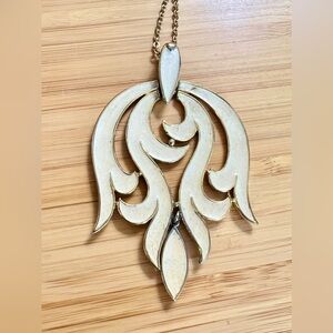 Trifari Signed Vintage Oversized Gold-Tone Pendant Necklace